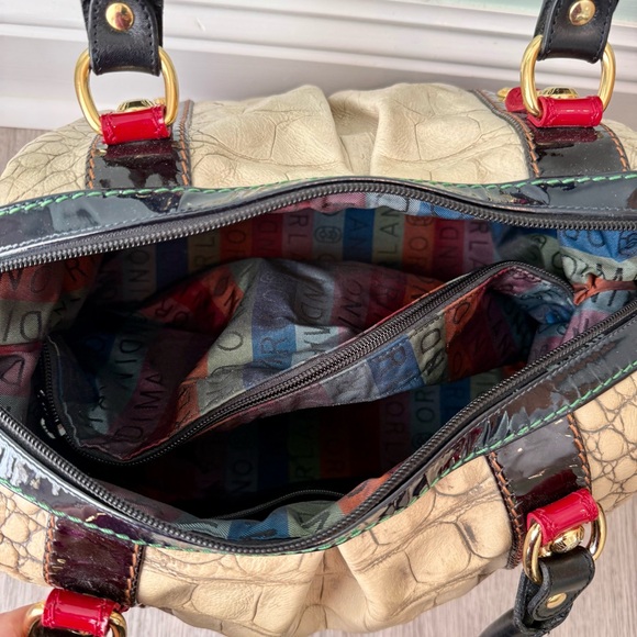 Fabulous Marino Orlandi Beige Croc Leather Large Boxy Purse Bag EUC Statement - Picture 12 of 14